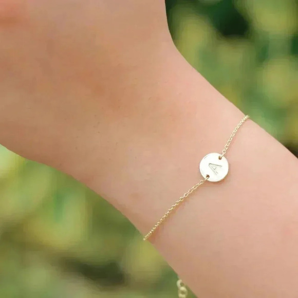 ▶ ENGRAVED PERSONALIZED CHARM- A to Z GOLD INITIAL BRACELET GIRL TEEN, ELDM22240 - Picture 14 of 16